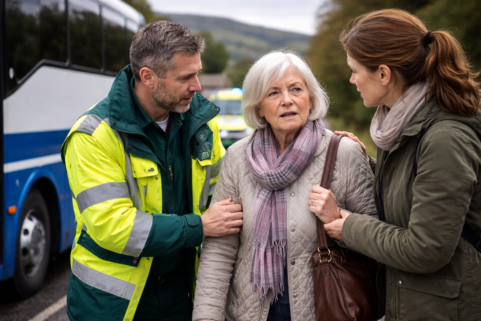 Bus accident in Scotland requiring compensation claim for injured passenger