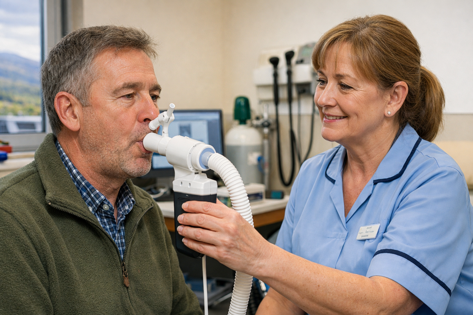 Pleural thickening lung function test in Scottish NHS hospital